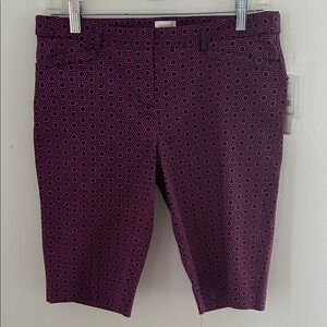 Laundry By Shelli Segal Pink/Navy Hexagon Print Women's Shorts sz 4 NWT